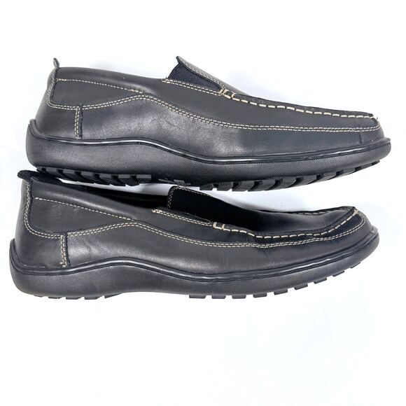 Bass Flex Fit Victor Black Leather Slip‎ On Loafer Shoes Men\'s Size 11 main image 10